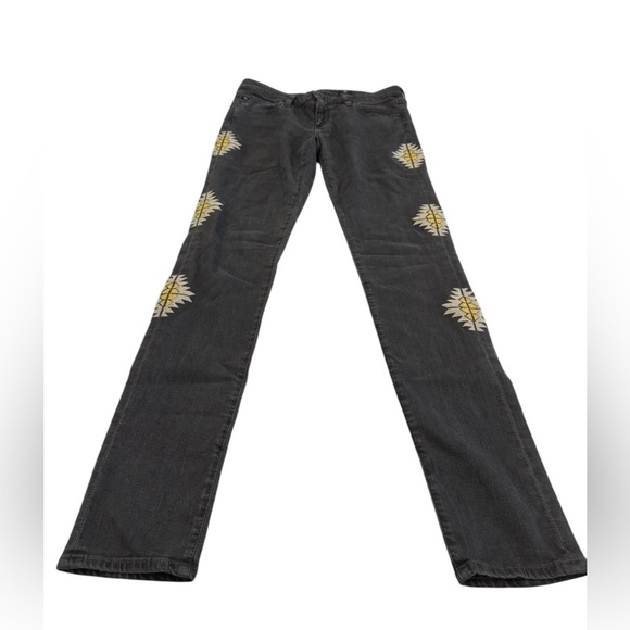 AG Adriano Goldschmied Embroidered Denim Leggings 28 - Picture 1 of 13